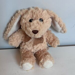 Easter Bunny Rabbit Plush Cream Tan Brown Nose Floppy Ears Stuffed Animal